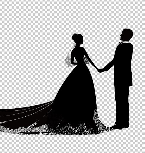 عروس و داماد سیاه و سفید