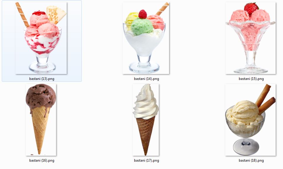 18 تصویر دوربری شده از بستنی
