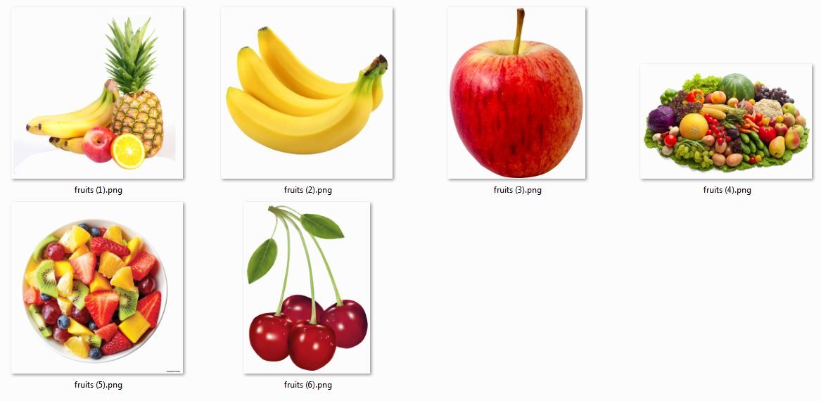 عکس دوربری شده از میوه ها